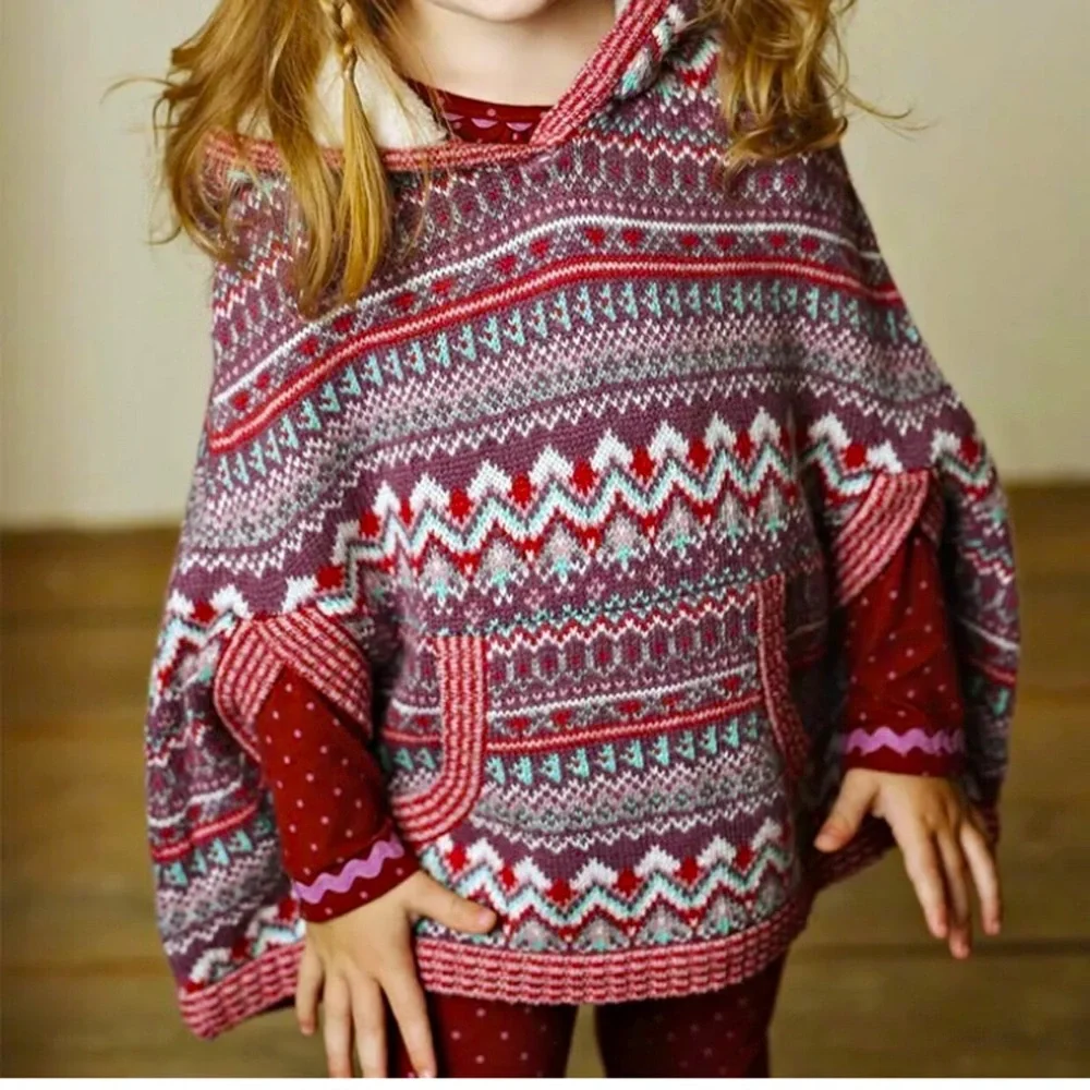 Matilda Jane Braylon Sherpa Fair Isle Poncho. Great condition